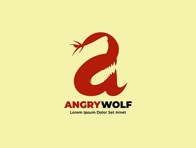 AngryWolf Logo Concept angry animal logo logos lowercase monogram monogram design monogram logo wolf