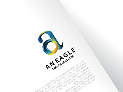 An Eagle Logo Concept Apply on Media animal bird clean eagle fly letter modern simple