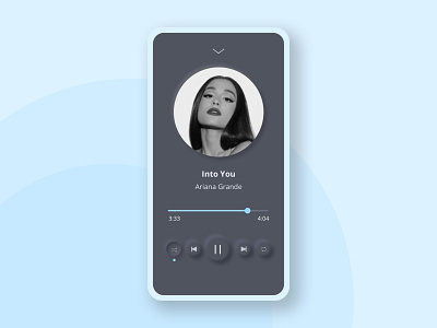 Music Player App UI design minimal mobile skeumorphism ui ux