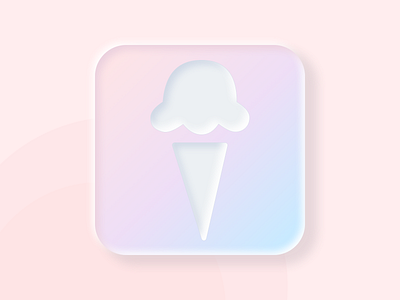 Neumorphic Ice Cream App Icon app app icon design colorful design illustration mobile neumorphic ui ui challenge ux