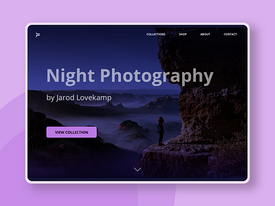 Landing Page UI design landing page design photographer portfolio ui ui challenge ux