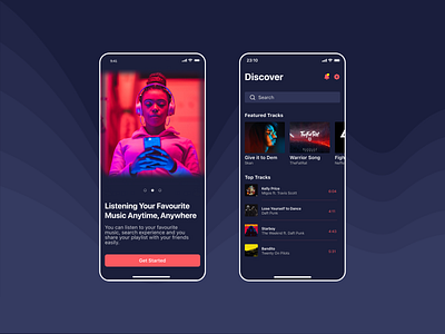 Daily UI - Music App Concept - 1 app design mobile mobile app mobile ui mobile uiux music music app music app ui ui ui ux ui design uidesign user interface design ux