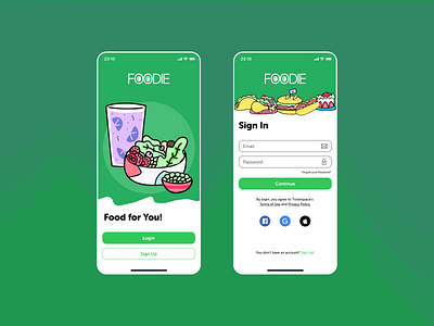 Food Delivery App - Login Screen Rebound app design figma food food app food app ui light mobile app design mobile ui ui ui design ui designs uidesign user interface design ux