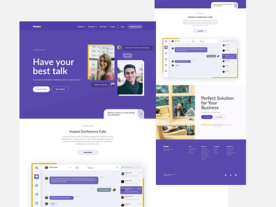 Chat App - Website Design branding chat color design figma flat flat design modern ui ui design uidesign user interface design web webdesign website website design