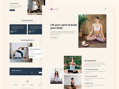 Yoga studio layout design homepage latest ui layout peace ui uidesign uiux website yoga