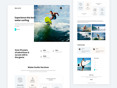 Water surfer layout homepage uiux water ui web design website website concept