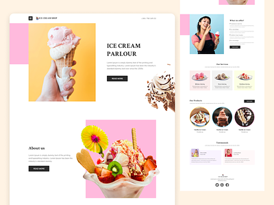 Ice Cream Palour design homepage ios ui uidesign website