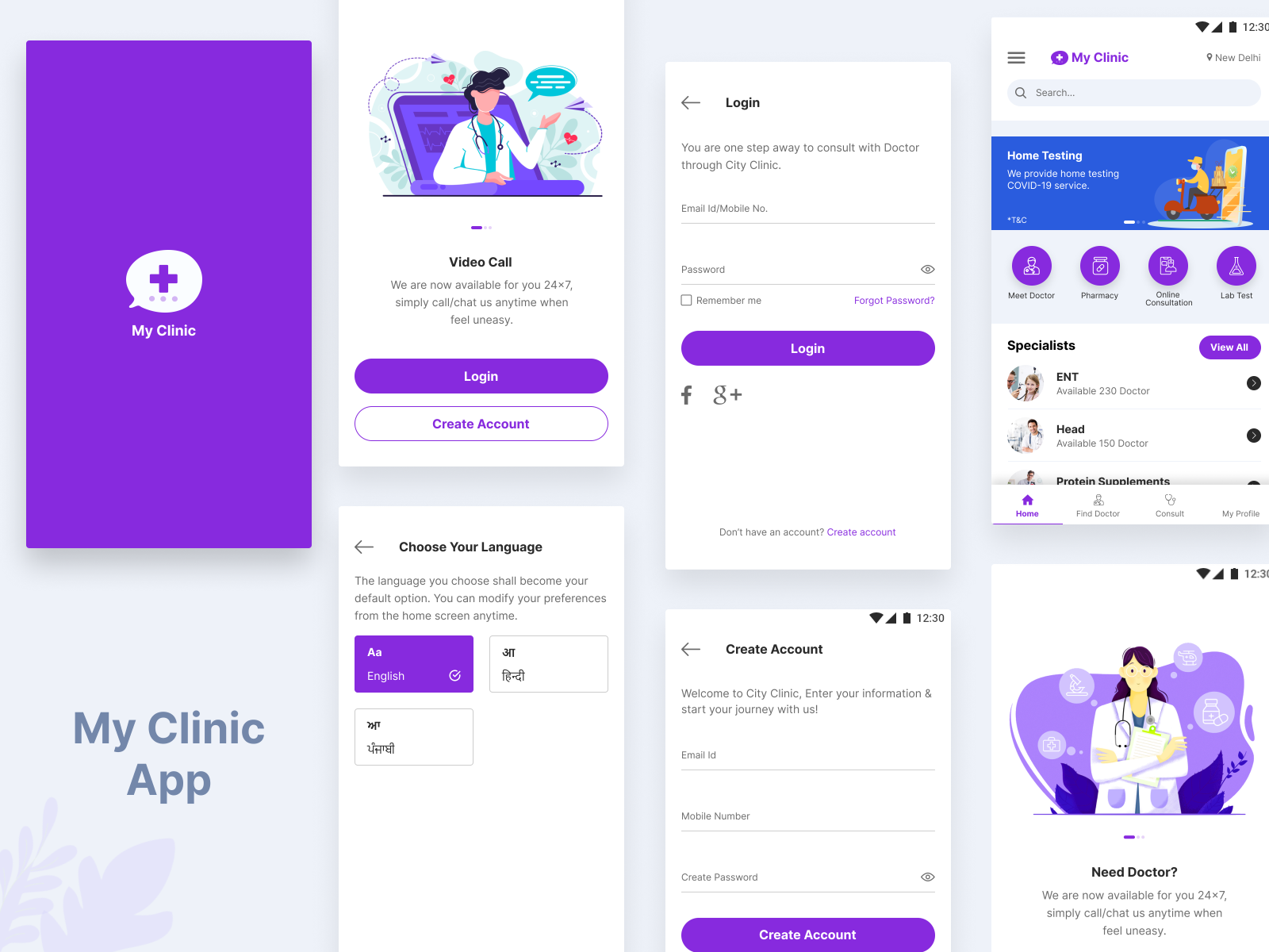 My Clinic App by Rajat Saini on Dribbble