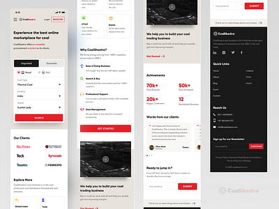 Mobile Responsive Layout coal website mobile app mobile design mobile layout mobile responsive uidesign