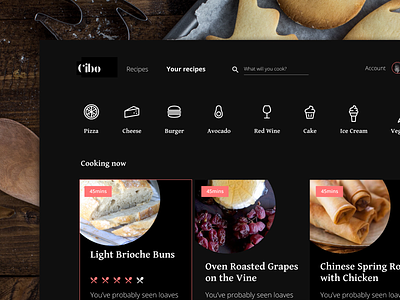 Cibo - Collect & share your recipes cooking food recipes ui web