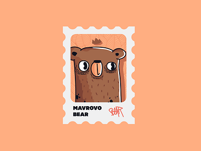Bear : Mavrovo bear cartoon character character design illustration mountain post postmark sticker wild life