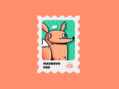 Fox : Mavrovo cartoon character design drawing fox illustration macedonia mavrovo mountain post stamp vector wild life