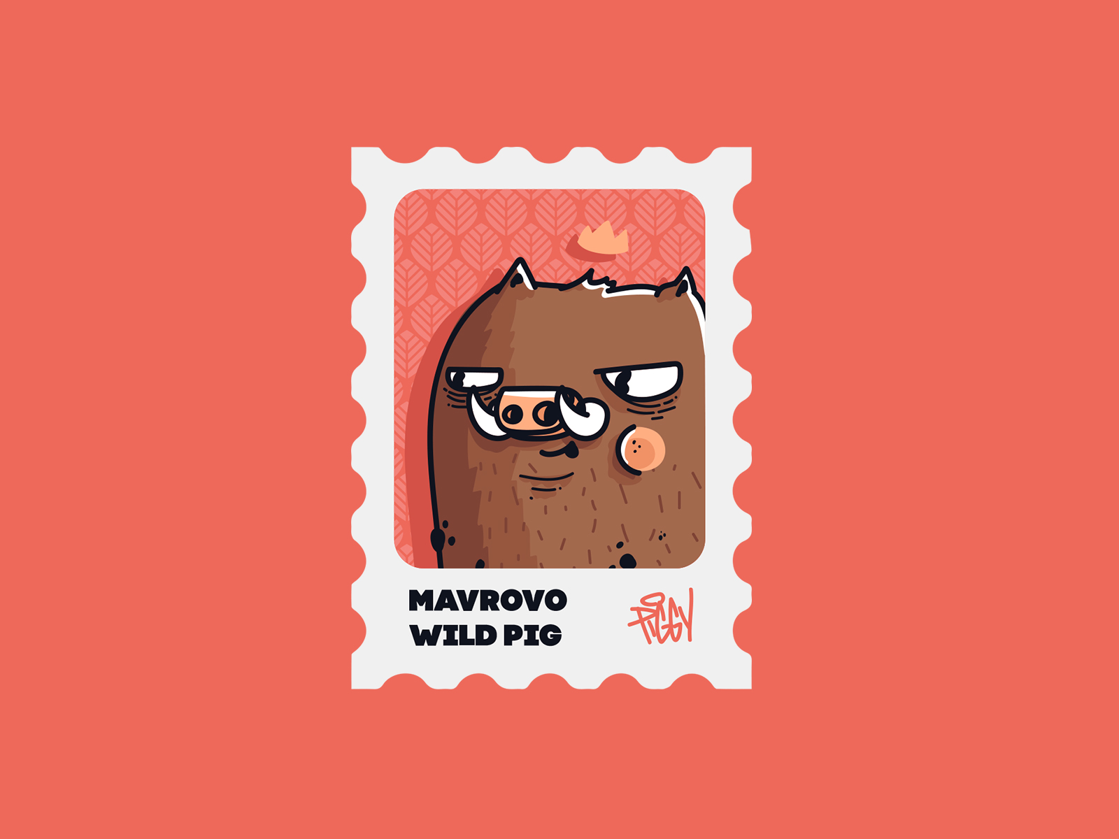 Pig : Mavrovo procreate piggy wild pig mountain animal pig character character design cartoon drawing vector illustration