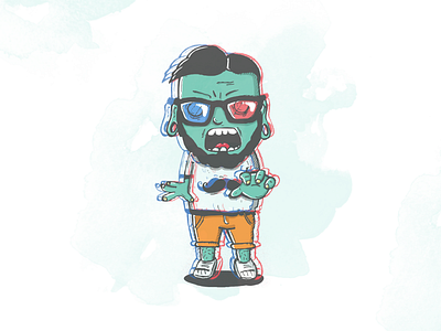 3D Zombie Wackness 3d cartoon character design digital art illustration monster vector zombie