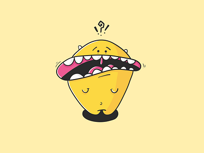 What's happening? baby cartoon character design illustration monster vector yellow