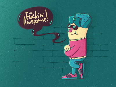 Fuckin' Awesome adidas character character design cool design illustration vector