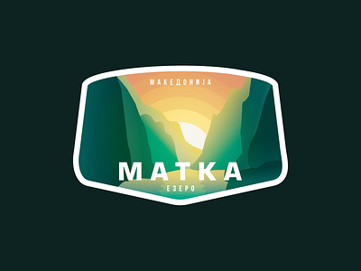 Canyon Matka badge branding canyon cyrillic illustration lake logo mountain national park travel typograpghy vector