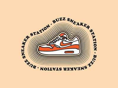 BUZZ Sticker Design #3 badge branding cartoon doodle drawing illustration logo nike nike air max sneaker sneaker illustration sneakerhead sneakers sticker typography vector