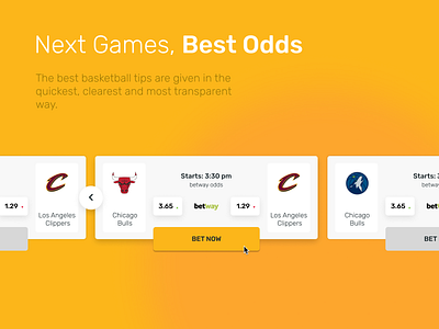 Next Games with Odds widget