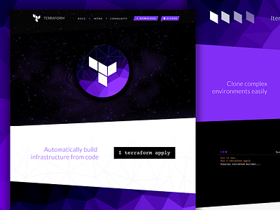 Terraform website angles css3 html polygons purple web website