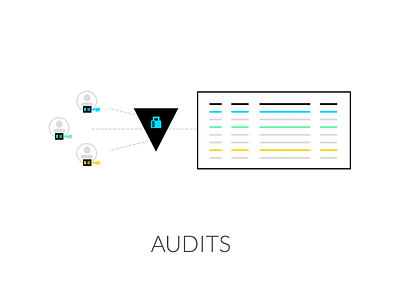 Vault Audits audit gemoetric graphic icons lock tech vault