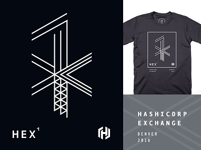 HEX1 - HashiCorp Exchange brand branding hashicorp lines shirt tech tee tshirt