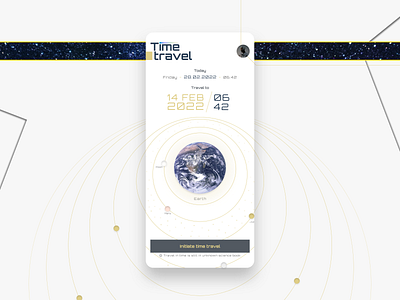 Time travel home screen inspiration mobile science theme time time travel travel ui ux