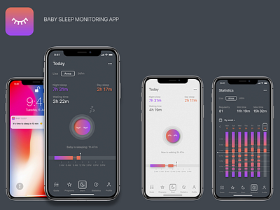 baby sleep app app design ui ux