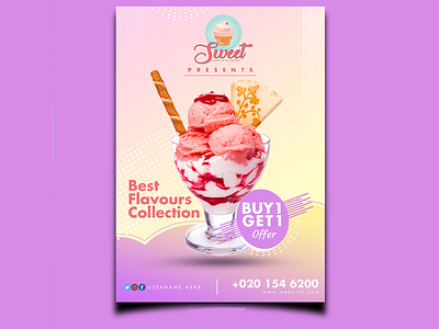 Ice Cream Parlor Flyer brochure flyer food ice cream