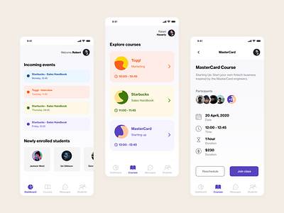 Owlschool - Mobile app by Marin Chitan on Dribbble