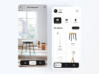 AR interior design concept app ar design furniture interior mobile mobile app mobile design mobile ui ui ux