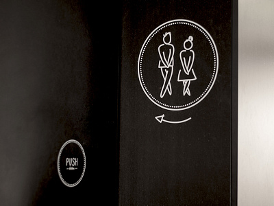 Das Auschlössl / Signage austria bar black intérieur push restaurant signage sticker toilet white