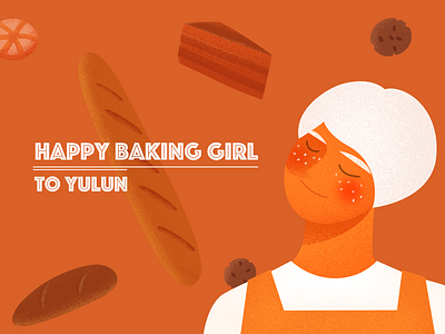 illustration baking girl