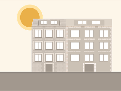 Tenement house flat illustration illustrator minimal vector