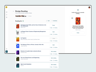 BookSync Web App app dashboard product design ui ux web app