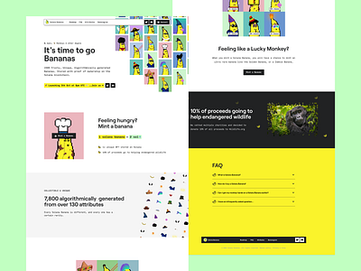 Solana Bananas 🍌 banana collection colourful crypto landing page nft pixel solana solananft web design