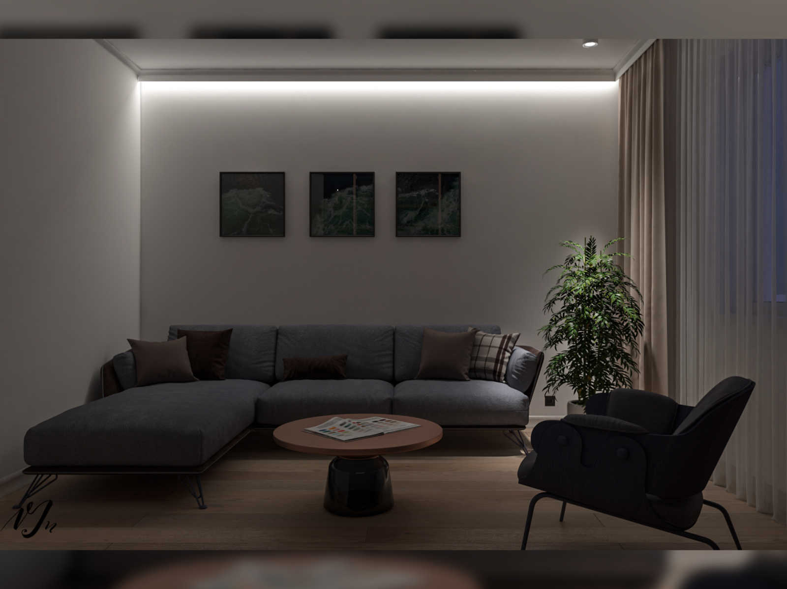 Flat 2 Living Room Render By Vaiva Pranskaityte On Dribbble