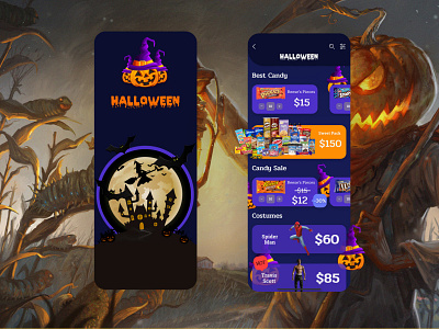 Halloween Products app debut design halloween halloween design illustration interface mobile app design ui ux