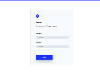 Privagon Login - Light login login form login screen