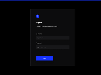 Privagon Login - Dark