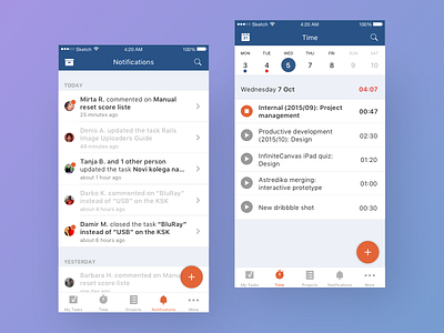 Collaboration platform app app design ios notifications productive time ui ux