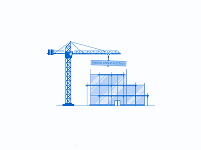 No Businesses building crane illustration placeholder sketch