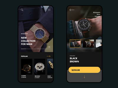 APP PURCHASE OF WATCHES design typography ui ux