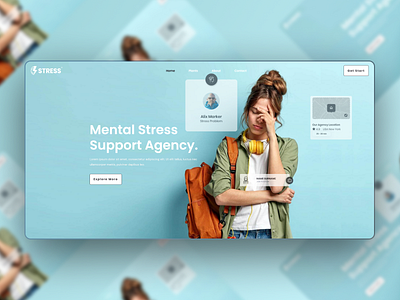 Mental Stress Support Landing Page best 2021 website best ui design care elementor figma health health care mental mental stress stress stress support support treatment ui uidesign ux uxdesign website wordpress