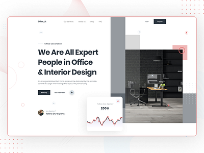 Office Decoration Website Header Design