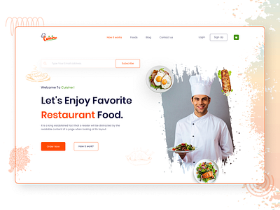 Restaurants Website Header Design best food design elementor figma food delivery food shop food web online food restaurant ui uidesign ux website wordpress