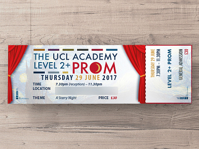 The UCL Academy – Year 11 Prom Ticket