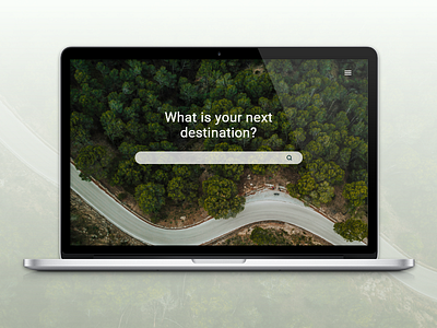 Travel website concept design destination forest green inspiration landingpage path search search bar travel trip ui uidesign uxdesign uxui