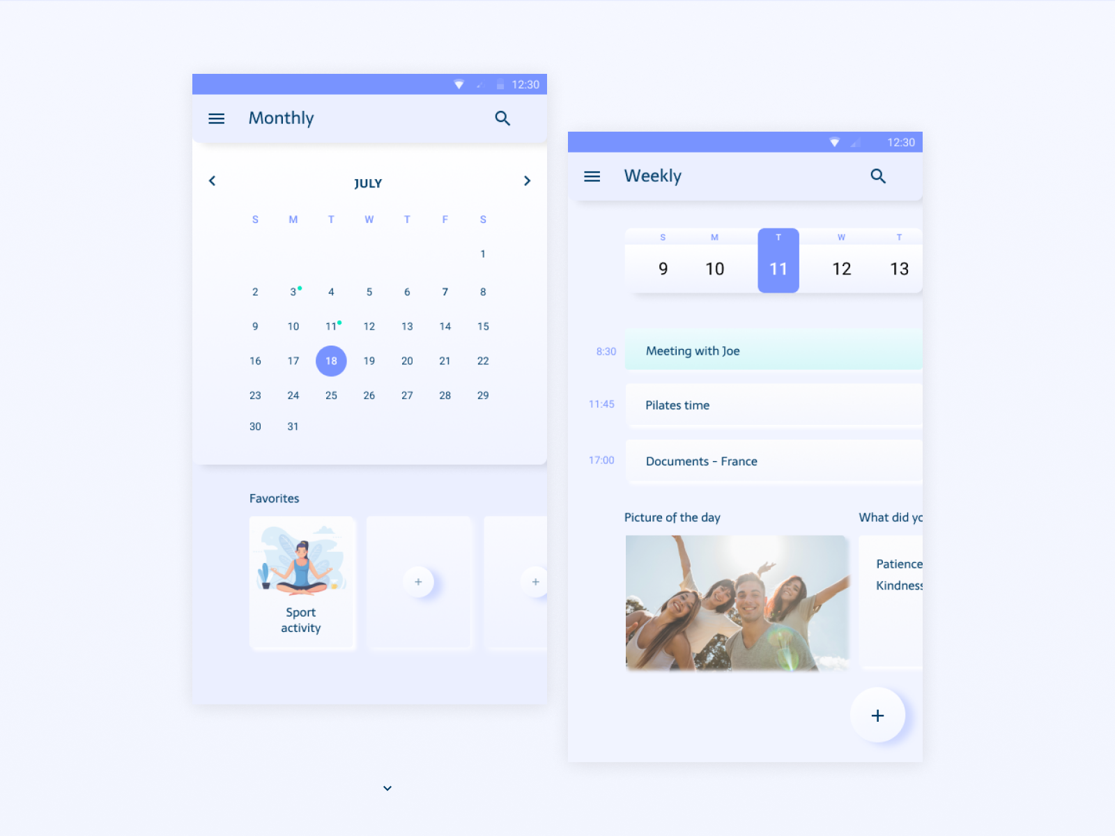 Planner with UI Elements by Soft Solutions on Dribbble