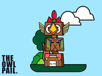 Cute Totem Pole artwork cartoon children design digital illustration ipad postcard procreate robot smile sticker totem pole